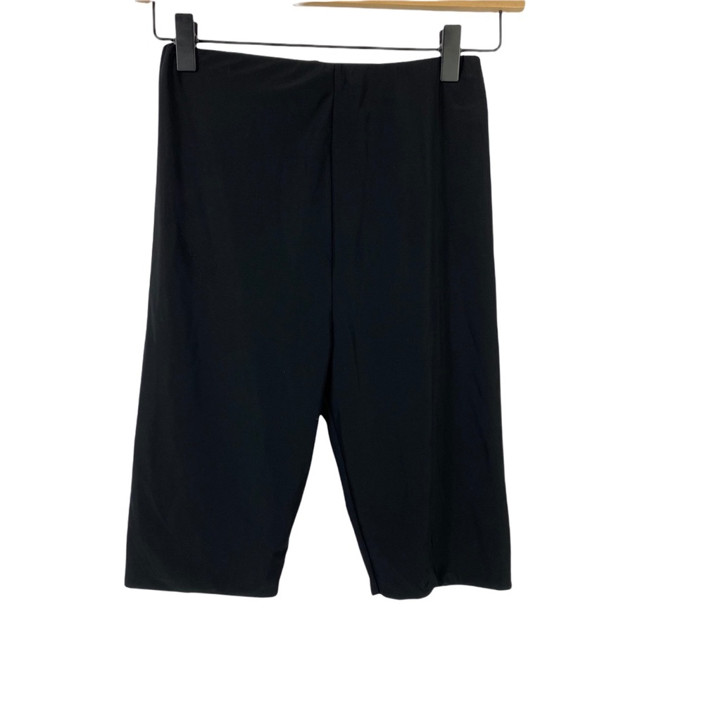 Pretty Little Thing Women's S 2 Ribbed Bike Shorts Bella Black Slinky High Waist - Picture 3 of 9